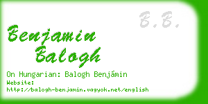 benjamin balogh business card
